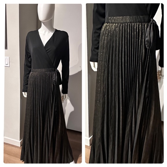LuLaRoe Dresses & Skirts - NEW LulaRoe DeAnne Elegant Collection metallic Pleated Maxi tie Wrap Dress.
